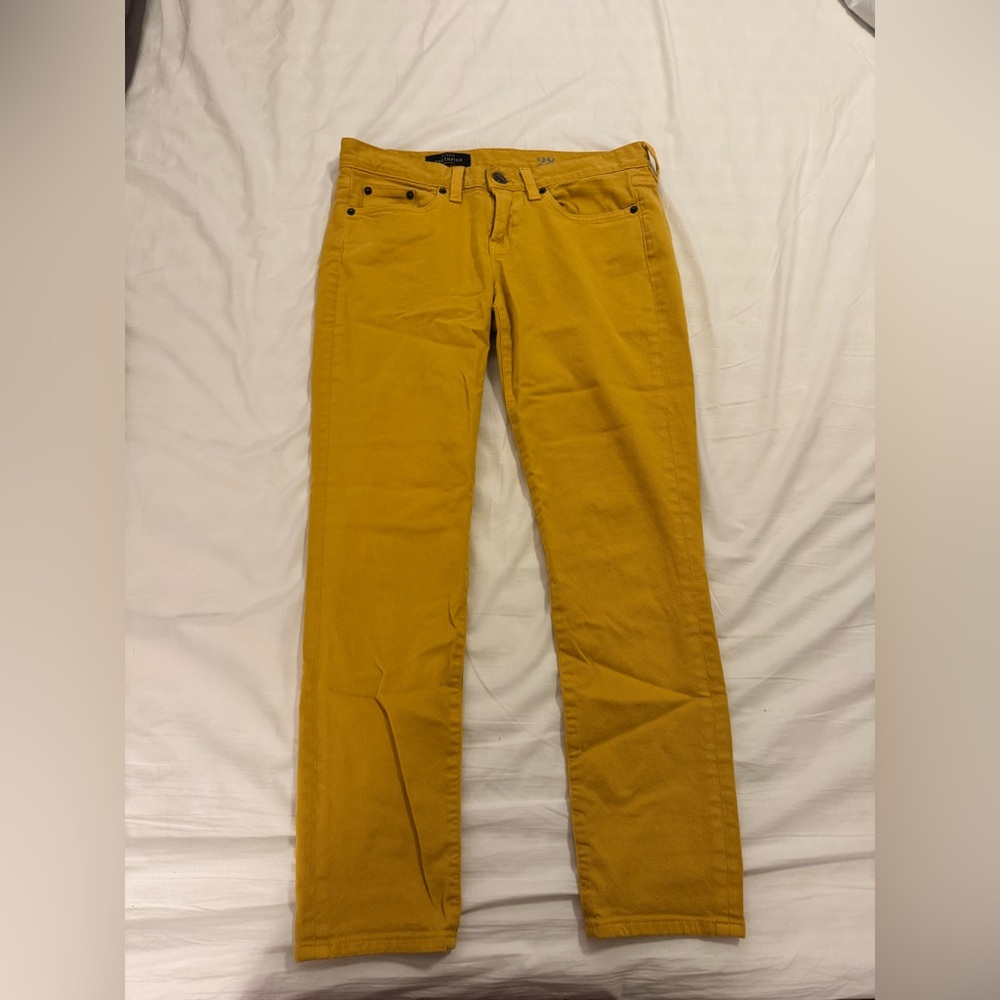 J. Crew Toothpick Yellow ankle Jeans